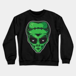 Cool Green Alien Head Costume Crewneck Sweatshirt